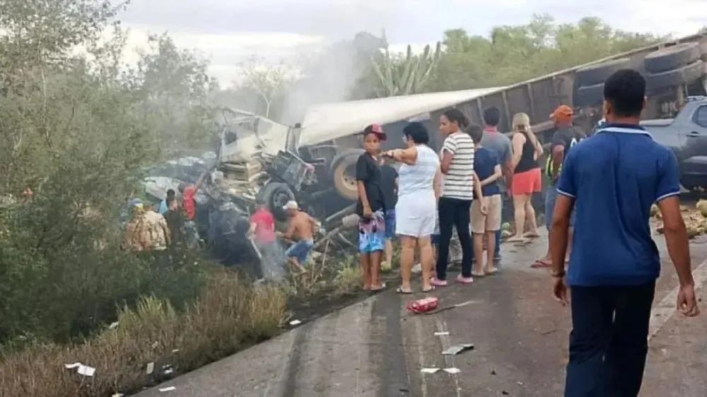 Colisão entre van e caminhão deixa 15 mortos na BR-116