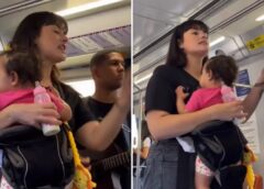Mãe evangeliza com bebê no colo em vagões de metrô em Porto Alegre: “Não desanime”